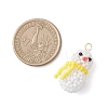 Glass Seed Beaded Snowman Pendants PALLOY-MZ01007-03-2