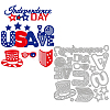 Patriotic Theme Carbon Steel Cutting Dies Stencils DIY-WH0263-0268-1