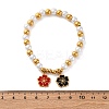 201 Stainless Steel Round Beaded Stretch Bracelets BJEW-C090-03G-C-5