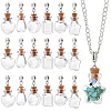18pcs 6 styles Glass Wishing Bottle European Dangle Charms PALLOY-GA0001-12-1