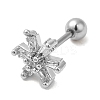 Brass Micro Pave Clear Cubic Zirconia Stud Earrings LS-EJEW-L265-08P-1