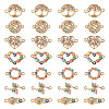 28Pcs 7 Styles Alloy Colorful Enamel Connector Charms FIND-TA0002-46-10