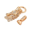 Brass Micro Pave Cubic Zirconia Fold Over Clasps KK-L223-003G-2