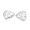 304 Stainless Steel Textured Heart with Moon Pendants STAS-T067-33P-2