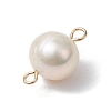 Natural Cultured Freshwater Pearl Connector Charms PALLOY-JF03090-02-4