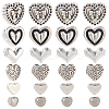 120Pcs 6 Styles Tibetan Style Alloy Beads TIBE-SP0001-22B-1