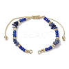 Natural Lapis Lazuli Chips & Handmade Seed Beads Braided Bracelet Making AJEW-MZ00004-06-1