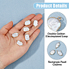 6Pcs Electroplate Natural Baroque Pearl Keshi Pearl Rectangle Connector Charms PEAR-HS0001-30-4