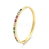 Rack Plating Brass Micro Pave Cubic Zirconia Bangles for Women BJEW-G730-01G-04-1
