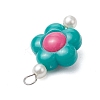 Two Tone Opaque Acrylic Beads with 304 Stainless Steel Flat Head Pins Pendants PALLOY-JF03483-02-5