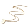 Stainless Steel Initial Letter Rectangle Pendant Necklace for Men Women LS-NJEW-E090-01G-17-2