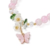 Glass Round Beaded Stretch Bracelet BJEW-JB09811-02-2