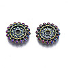 Rack Plating Rainbow Color Alloy Beads PALLOY-S180-354-2