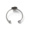 Adjustable 304 Stainless Steel Finger Rings Components STAS-K278-04B-P-3