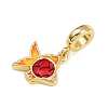 Brass Enamel European Dangle Charms KK-N271-23G-2