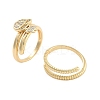Brass Micro Pave Cubic Zirconia Boy Open Cuff Rings Set for Women RJEW-U002-12G-3