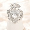 Brass Micro Pave Clear Cubic Zirconia Cuff Rings RJEW-P155-04D-P-1