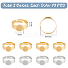 20Pcs 2 Styles Adjustable 304 Stainless Steel Finger Rings Components STAS-UN0057-19B-3