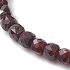 Natural Garnet Beaded Stretch Bracelets for Women BJEW-JB13335-05-3