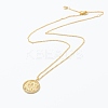 Brass Micro Pave Clear Cubic Zirconia Pendant Necklaces NJEW-J059-01H-2