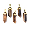 Natural Yellow Tiger Eye Pointed Pendants G-G025-01G-27-1