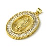 Brass Micro Pave Clear Cubic Zirconia Pendants KK-H472-48G-2