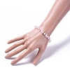 Natural Rose Quartz Chip Beaded Bracelets BJEW-JB04933-01-4