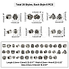 120Pcs 20 Style Tibetan Style Alloy European Bead Enamel Settings TIBE-PH0002-01-4