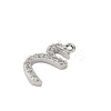 Rack Plating Brass Micro Pave Clear Cubic Zirconia Pendants KK-A224-03J-P-2