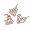 Brass Micro Pave Cubic Zirconia Charms ZIRC-F111-19RG-1