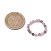 Natural Lepidolite Beaded Stretch Rings RJEW-JR00867-04-3