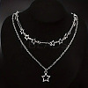 Star Alloy Pendant Double Layer Necklaces for Women FS-WGC0545-01-1
