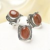 Natural & Synthetic Gemstone Adjustable Rings RJEW-I108-02AS-2