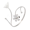 Flower Alloy Arm Cuff Bangles for Girl Women LS-AJEW-A063-01G-P-4