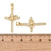Rack Plating Brass Micro Pave Cubic Zirconia Pendants ZIRC-C040-45G-02-3