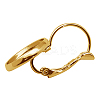 Brass Leverback Earring Settings KK-C1244-18mm-G-FF-2