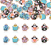 50pcs 5 Style Zinc Alloy Enamel Pendants PALLOY-CJ0001-146-3