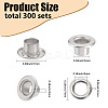 300 Sets Iron Grommet Eyelet Findings SCRA-GF0001-09C-2
