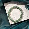 Natural Dyed & Heated Chalcedony Beaded Stretch Bracelets for Women Men BJEW-F483-04-1