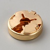 Flat Round Brass Button Covers Settings KK-WH0079-193B-KCG-2