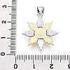 Brass Micro Pave Clear Cubic Zirconia Pendants KK-T080-14B-GP-3