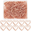 100Pcs Heart Shape Iron Paper Clips TOOL-WH20002-03A-RG-1