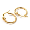 Iron Plating(IP) 304 Stainless Steel Knot Hoop Earrings EJEW-F319-06G-2