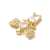 Rack Plating Brass Micro Pave Cubic Zirconia Pendants KK-B068-09G-3