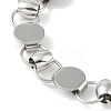 201 Stainless Steel Flat Round Link Chain Bracelets for Women Men BJEW-I316-08C-2