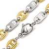 201 Stainless Steel Oval Links Chain Necklace NJEW-F22-39P-GP-2