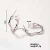 Elegant Vintage Geometric Pearl Stud Earrings 304 Stainless Steel Wave Design EQ2297-2-1