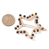 2Pcs Moon & Star Alloy with Natural Tiger Eye Hollow Hair Barrettes PHAR-JH00105-04-3