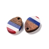 Independence Day Opaque Striped Resin & Walnut Wood Pendants RESI-U010-01C-2
