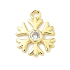 Christmas Brass Pave Clear Cubic Zirconia Charms KK-G548-04G-1